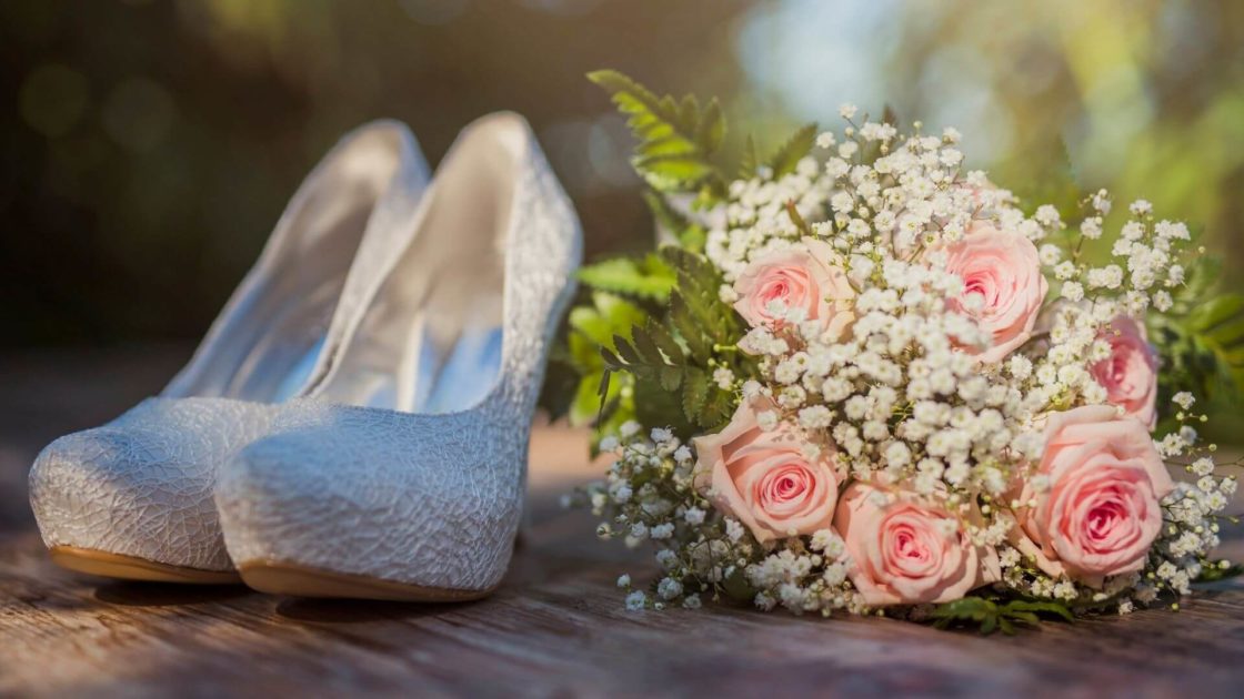 Wedding Shoes and Flowers