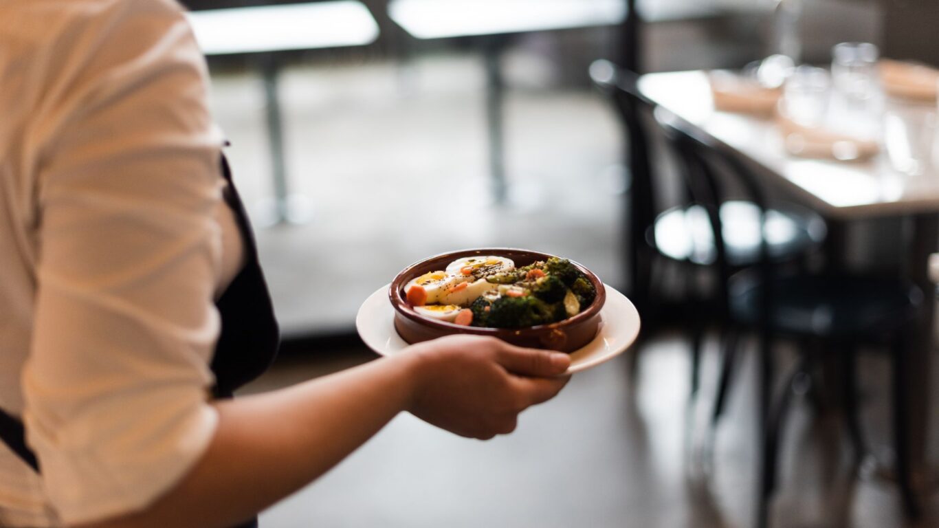 breakfast being served stock